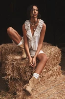 By Anthropologie Sheer Ruffle Swing Top