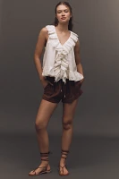 By Anthropologie Sheer Ruffle Swing Top