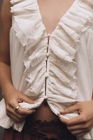 By Anthropologie Sheer Ruffle Swing Top