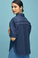 Pilcro Short-Sleeve Reworked Buttondown Shirt