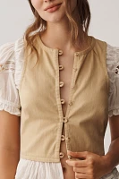 By Anthropologie Puff-Sleeve Twofer Top