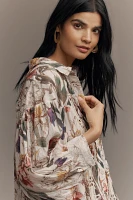 By Anthropologie Long-Sleeve Appliqué Batwing Blouse