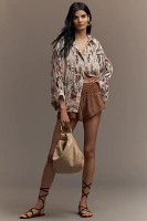 By Anthropologie Long-Sleeve Appliqué Batwing Blouse