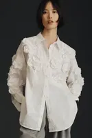 The Bennet Buttondown Shirt by Maeve: Floral Appliqué Edition