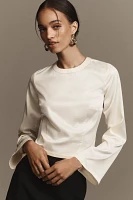 By Anthropologie Long-Sleeve Satin Baby Tee