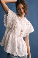 Forever That Girl Flutter-Sleeve Eyelet Tunic