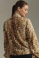 Let Me Be Animal Print Tie-Neck Blouse