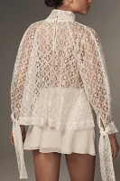 Forever That Girl Turtleneck Billowy Lace Blouse