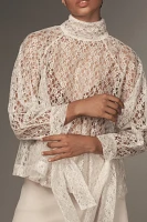 Forever That Girl Turtleneck Billowy Lace Blouse