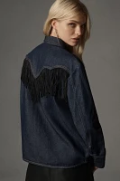 Let Me Be Fringe Denim Buttondown Shirt