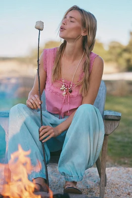 Forever That Girl Lace Square-Neck Bubble Tank Top