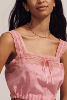 Forever That Girl Lace Square-Neck Bubble Tank Top