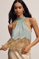 Let Me Be High-Neck Sleeveless Lace Blouse