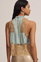 Let Me Be High-Neck Sleeveless Lace Blouse