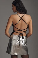 By Anthropologie Open Back Lace-Up Top