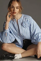 English Factory Striped Buttondown Blouse