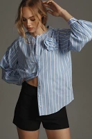 English Factory Striped Buttondown Blouse