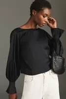 By Anthropologie Balloon-Sleeve Blouse