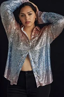 By Anthropologie Ombre Sequin Buttondown Shirt