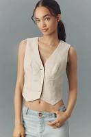 ASTR The Label Ossa Linen Cropped Vest