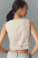 ASTR The Label Ossa Linen Cropped Vest