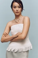 ASTR The Label Lorene Strapless Tweed Top