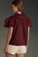 By Anthropologie Layered-Sleeve Henley Top