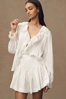 By Anthropologie Long-Sleeve Babydoll Blouse