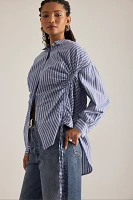 Pilcro Reworked Ruched Buttondown Shirt