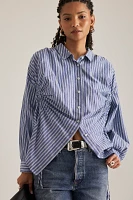 Pilcro Reworked Ruched Buttondown Shirt