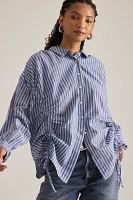 Pilcro Reworked Ruched Buttondown Shirt