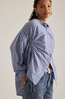 Pilcro Reworked Ruched Buttondown Shirt