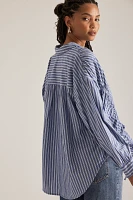 Pilcro Reworked Ruched Buttondown Shirt