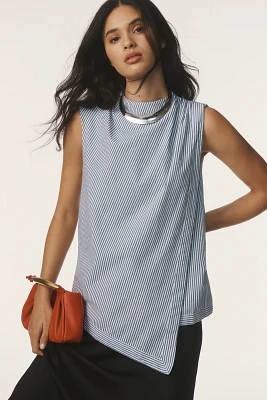 Maeve Sleeveless Cowl-Neck Asymmetrical Blouse