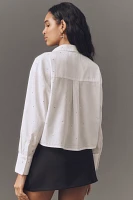 Maeve Patch Pocket Cropped Buttondown Shirt