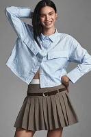 Maeve Patch Pocket Cropped Buttondown Shirt