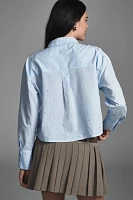 Maeve Patch Pocket Cropped Buttondown Shirt