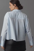 Maeve Patch Pocket Cropped Buttondown Shirt