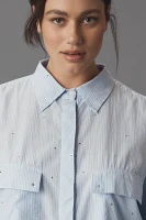 Maeve Patch Pocket Cropped Buttondown Shirt