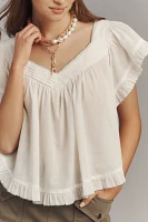 By Anthropologie Bloom Lacy Popover Top