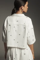 Maeve Crystal-Embellished Buttondown Shirt