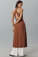 By Anthropologie Longline Linen Blend Halter Vest