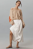By Anthropologie Off-the-Shoulder Bubble-Hem Top
