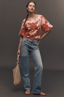 By Anthropologie Cotton Puff-Sleeve Cutwork Blouse