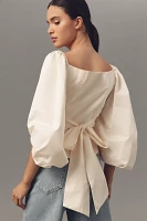 For Love & Lemons Bow-Back Corset Blouse