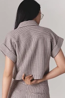 Derek Lam 10 Crosby Nicolas Short-Sleeve Jacket Blouse