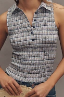 Pilcro Sleeveless Shirred Top