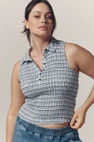 Pilcro Sleeveless Shirred Top