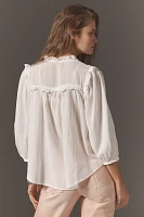 By Anthropologie Long-Sleeve Ruffle Blouse