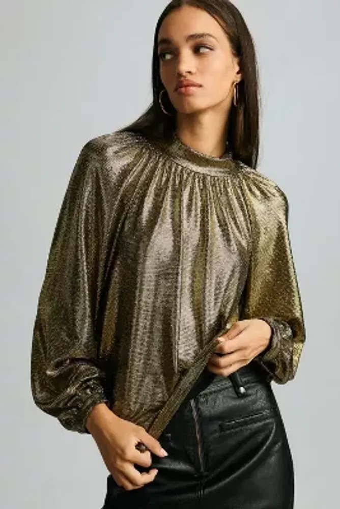 Current Air High-Neck Shine Blouse